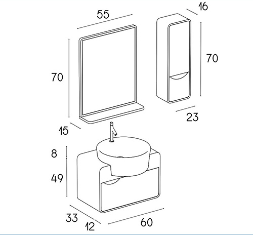 PVC vanity cabinet model D-6503